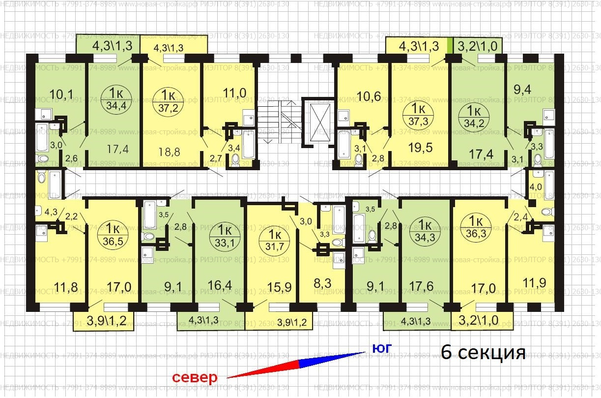 Карамзина 18, планировки квартир.