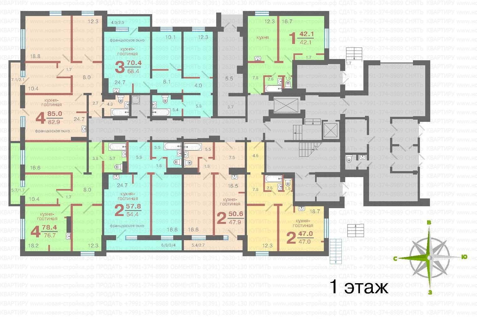 Апрельская 4Б, планировки квартир.