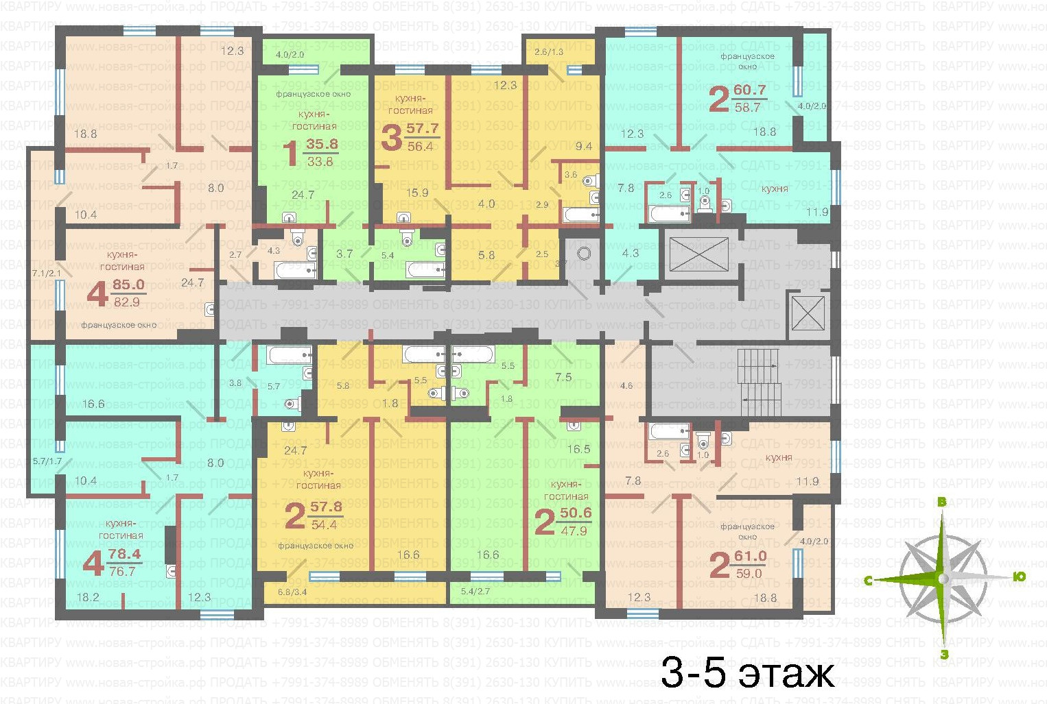 Апрельская 4Б, планировки квартир.