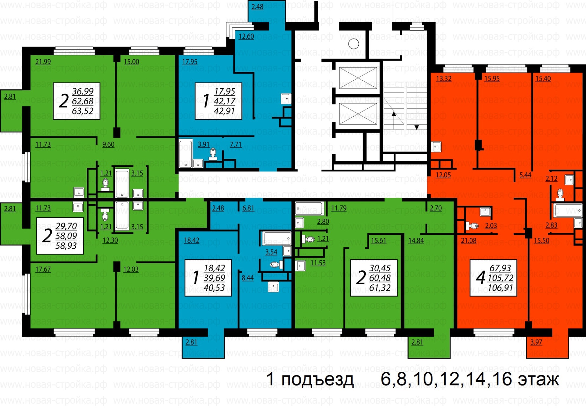 Подзолкова 28, планировки квартир.