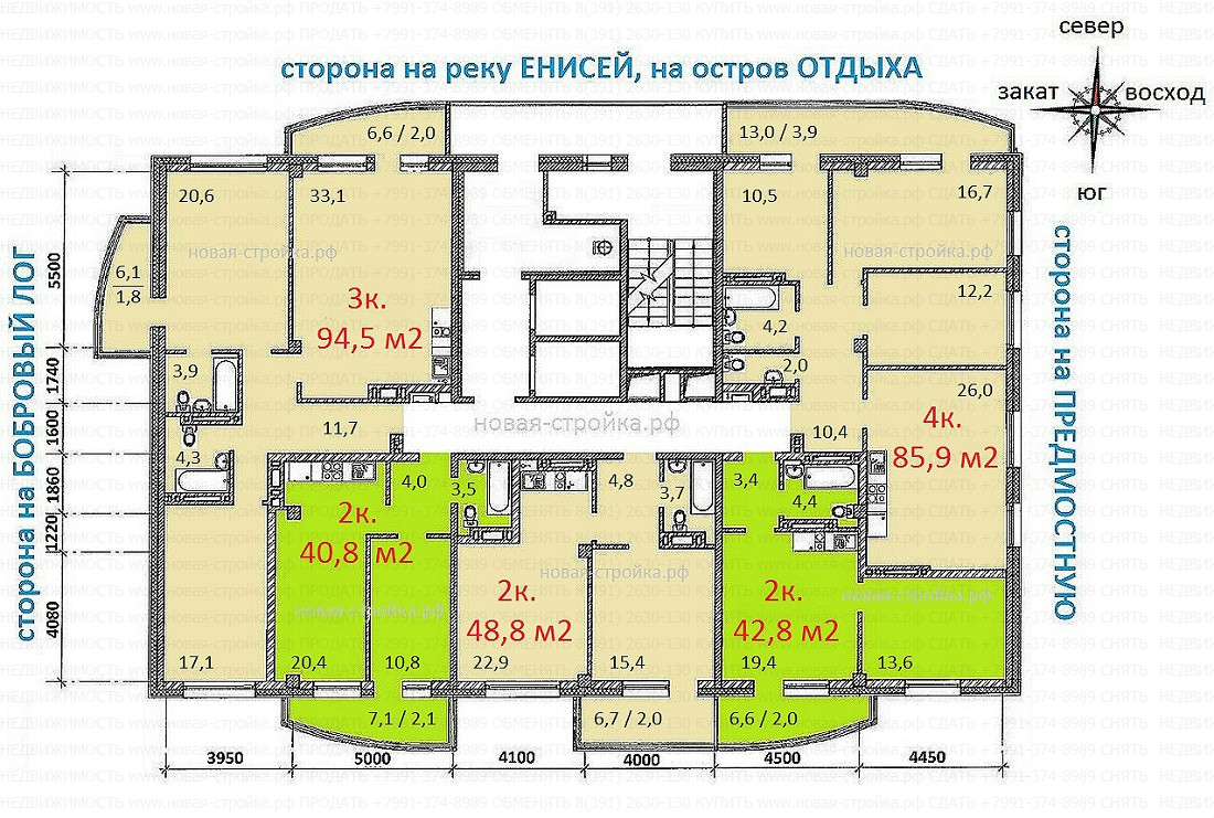 Ярыгинская набережная 13а, планировки квартир.