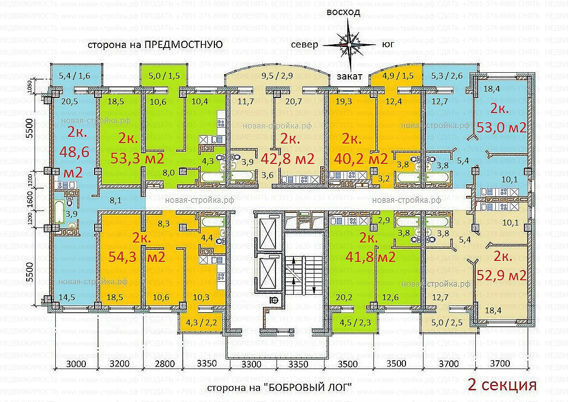 Ярыгинская набережная 13, планировки квартир.