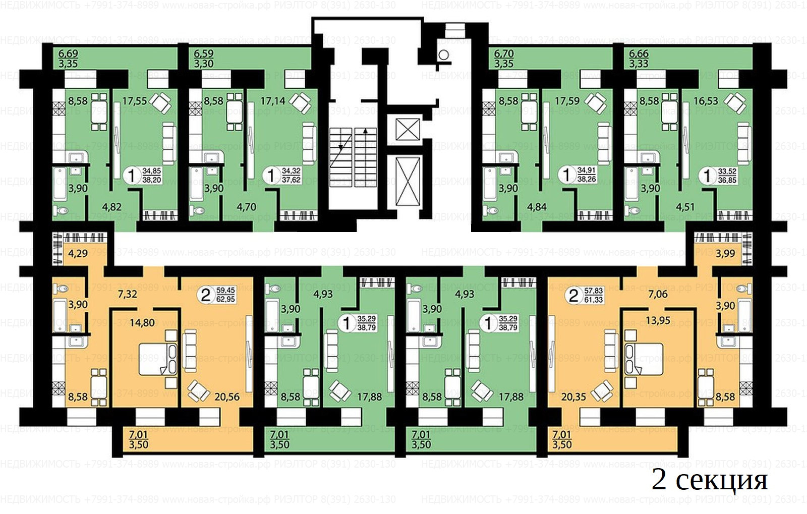 Карамзина 20, планировки квартир.