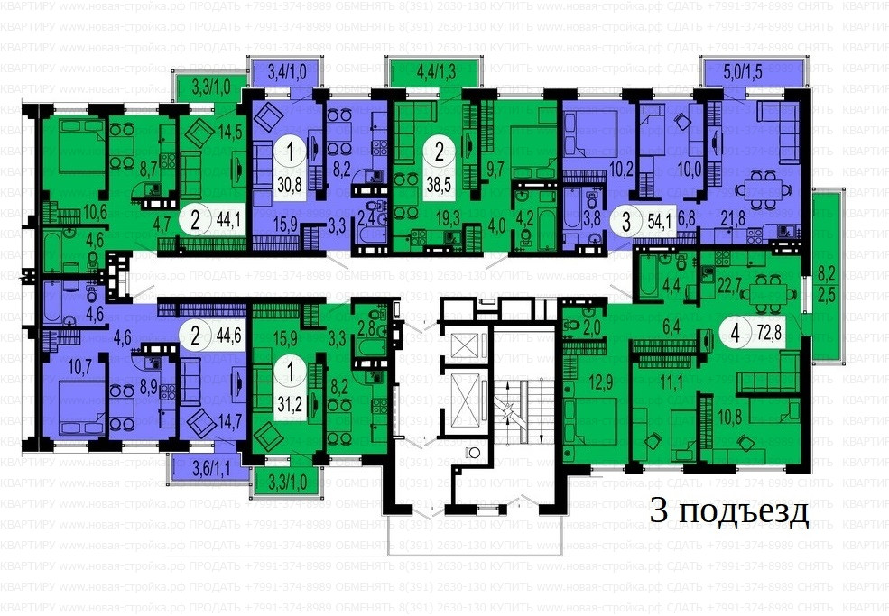 Лесопарковая 21, планировки квартир.