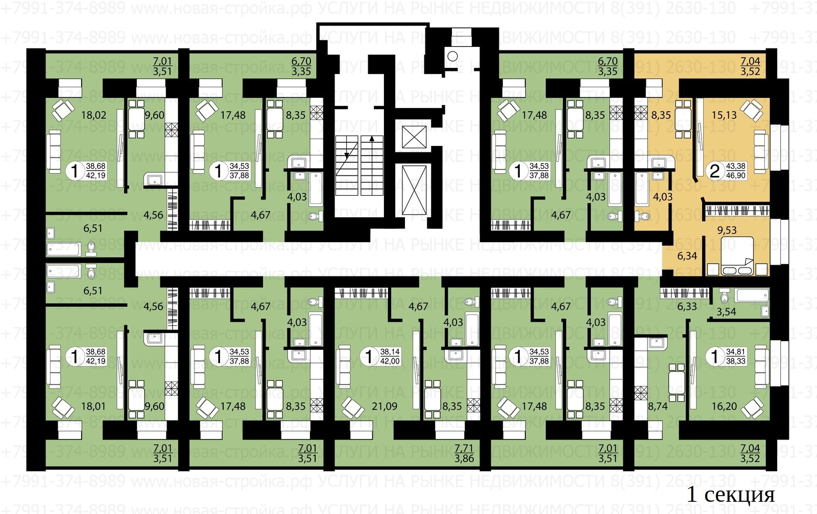 Карамзина 22, планировки квартир.