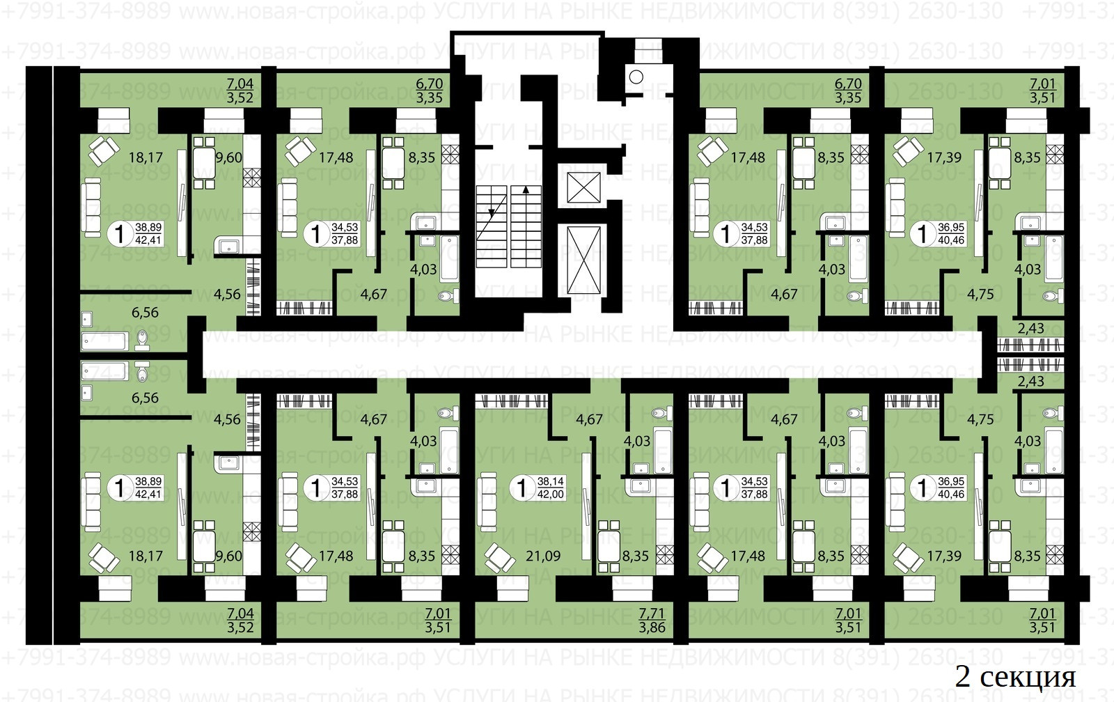 Карамзина 22, планировки квартир.