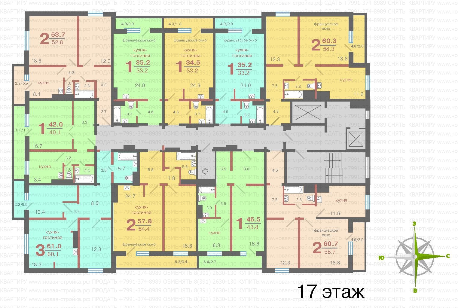 Апрельская 4в, планировки квартир.