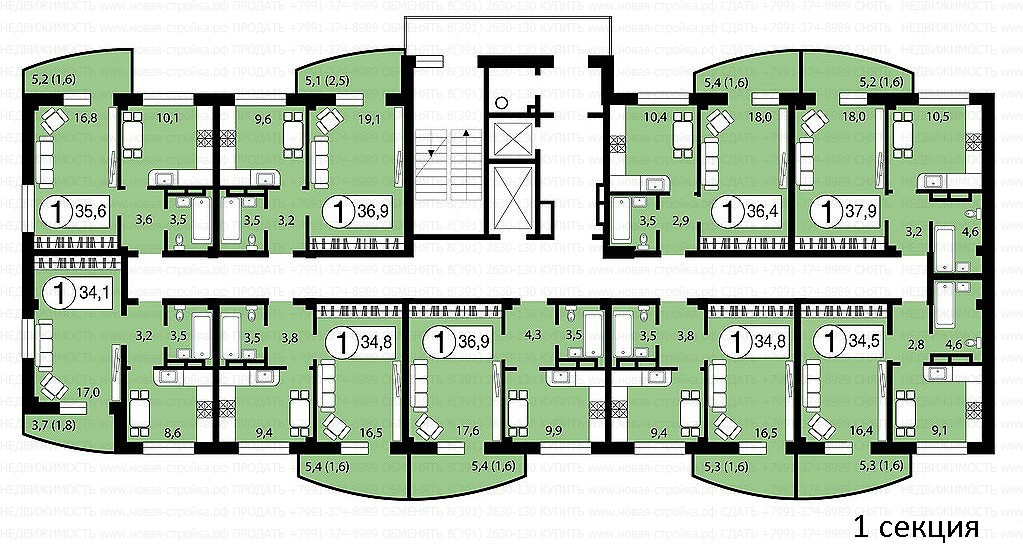 Карамзина 14, планировки квартир.