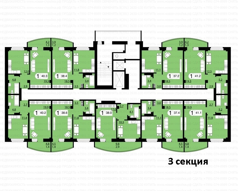 Карамзина 12, планировки квартир.